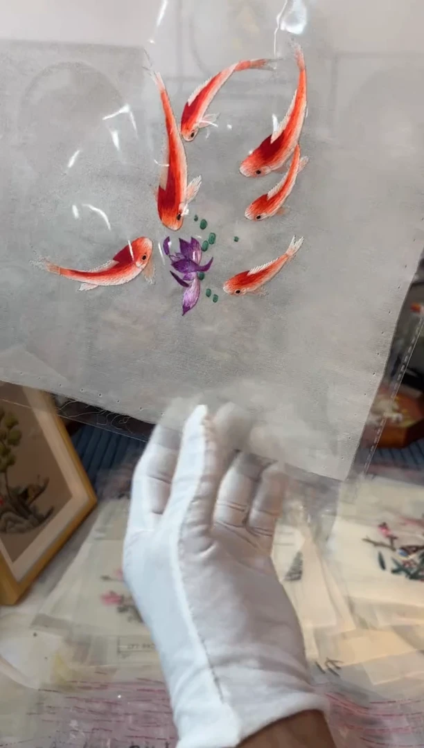 织绣纯手工苏绣双面绣绣片148