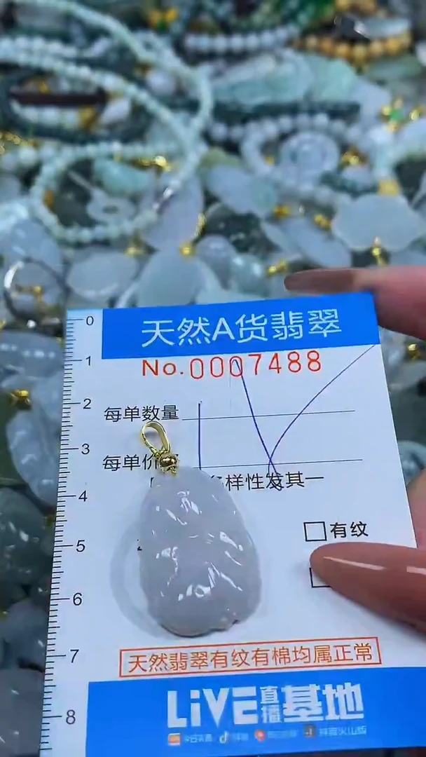 颈饰未镶嵌翡翠净货挂件-7488