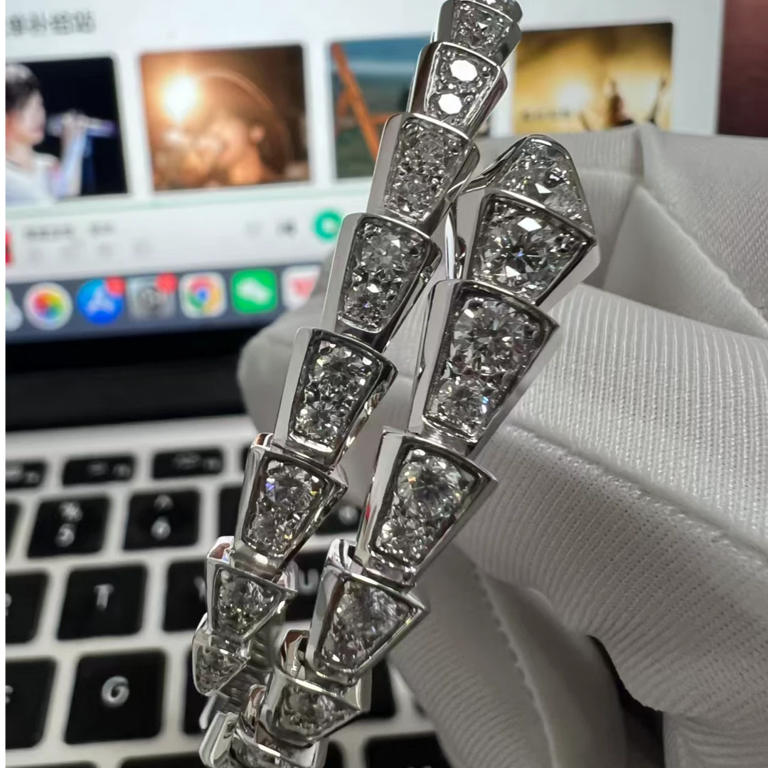 【CHERISH】18k  满钻蛇手镯天然钻石（48小时鉴赏期）（多样性发其一）