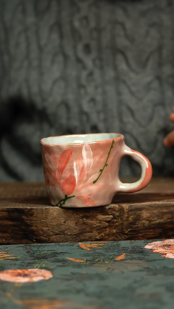 【闪购商品】杯釉下彩手工手绘同款陶器