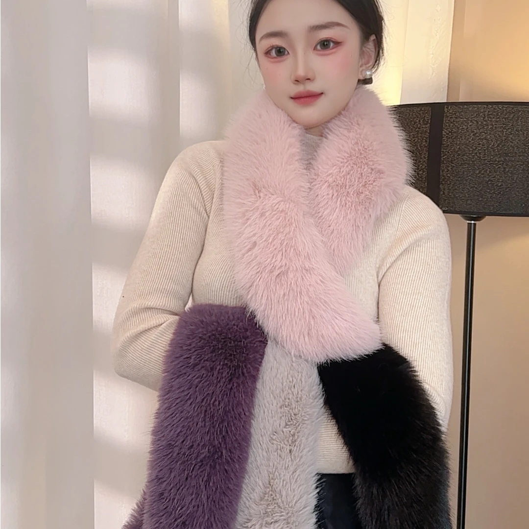 秋冬时尚仿真狐狸毛毛绒毛领围脖时尚冬季围巾