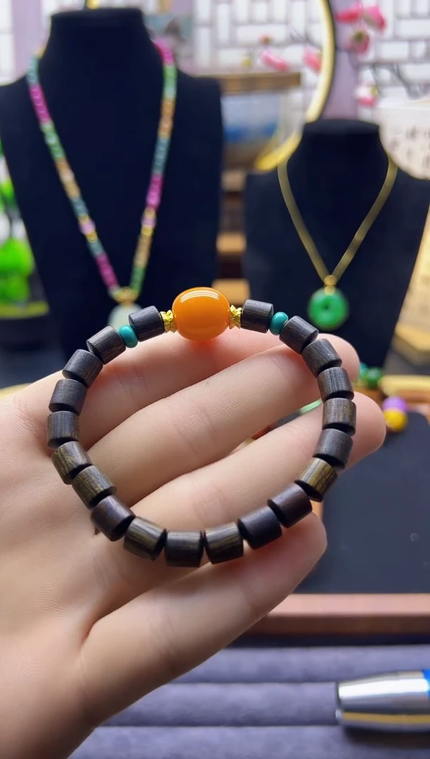 【闪购商品】蜜蜡手链14K金镶嵌S133