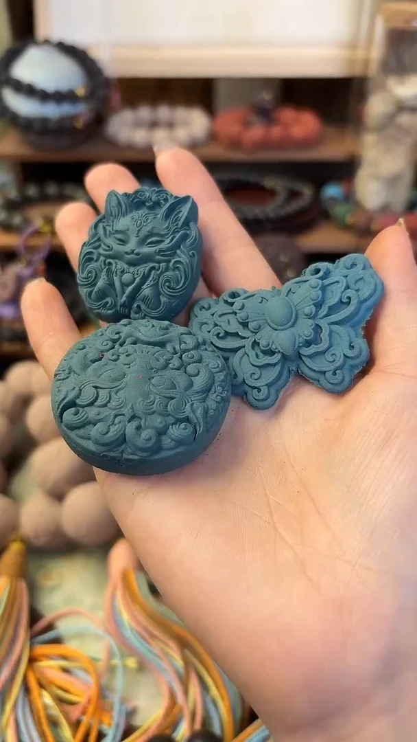 泥塑通窍香牌一套三个