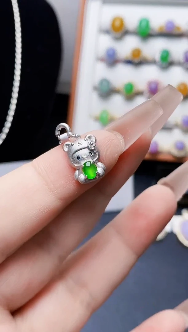 银S925镶嵌戒指翡翠0041