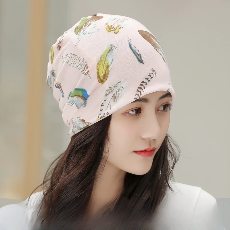 思蝶花朵帽子女士春夏时尚套头帽薄款头巾包头帽化疗堆堆帽月子帽