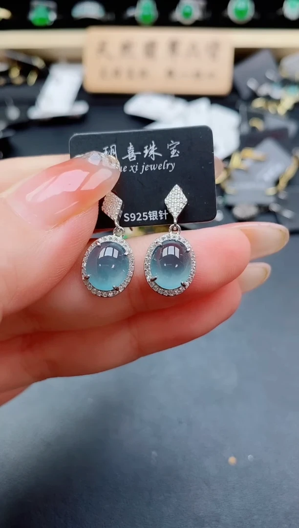 银S925镶嵌戒指翡翠1