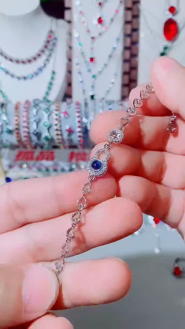 手链蓝宝石未镶嵌蓝宝石单颗葫芦手链