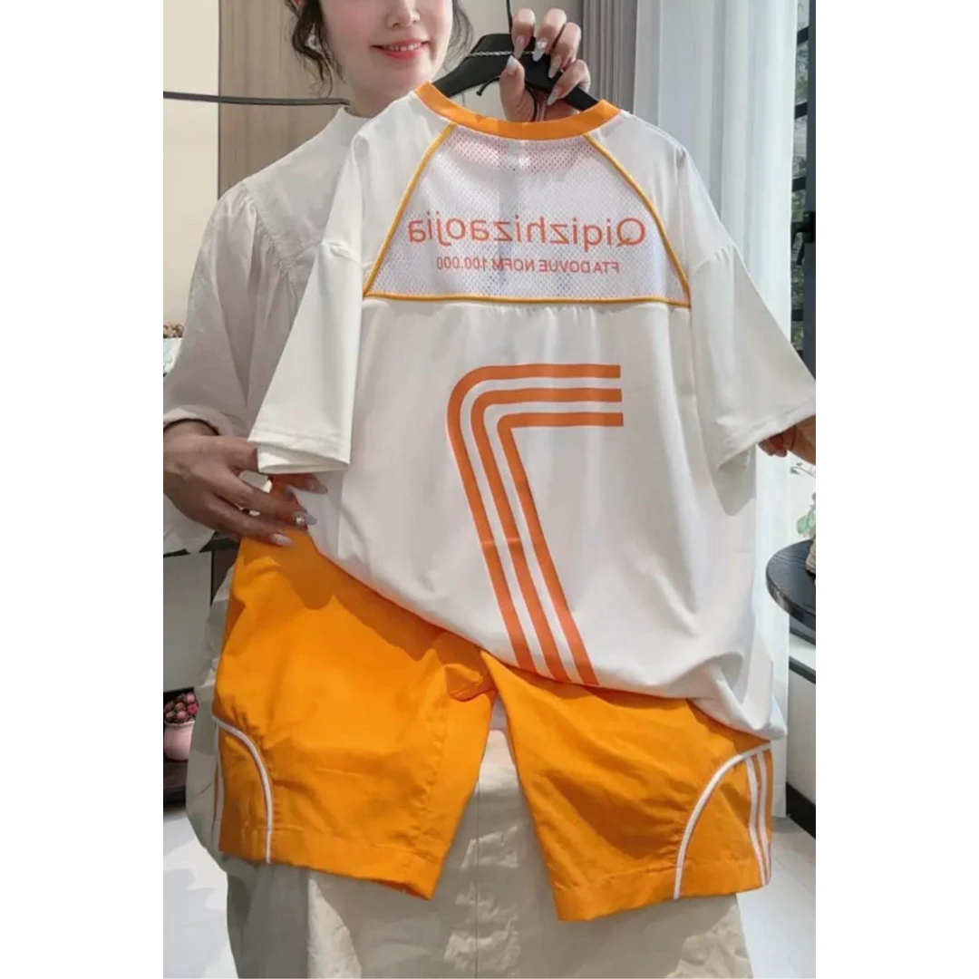 儿童夏季冰感网孔拼色时尚运动短袖休闲套装