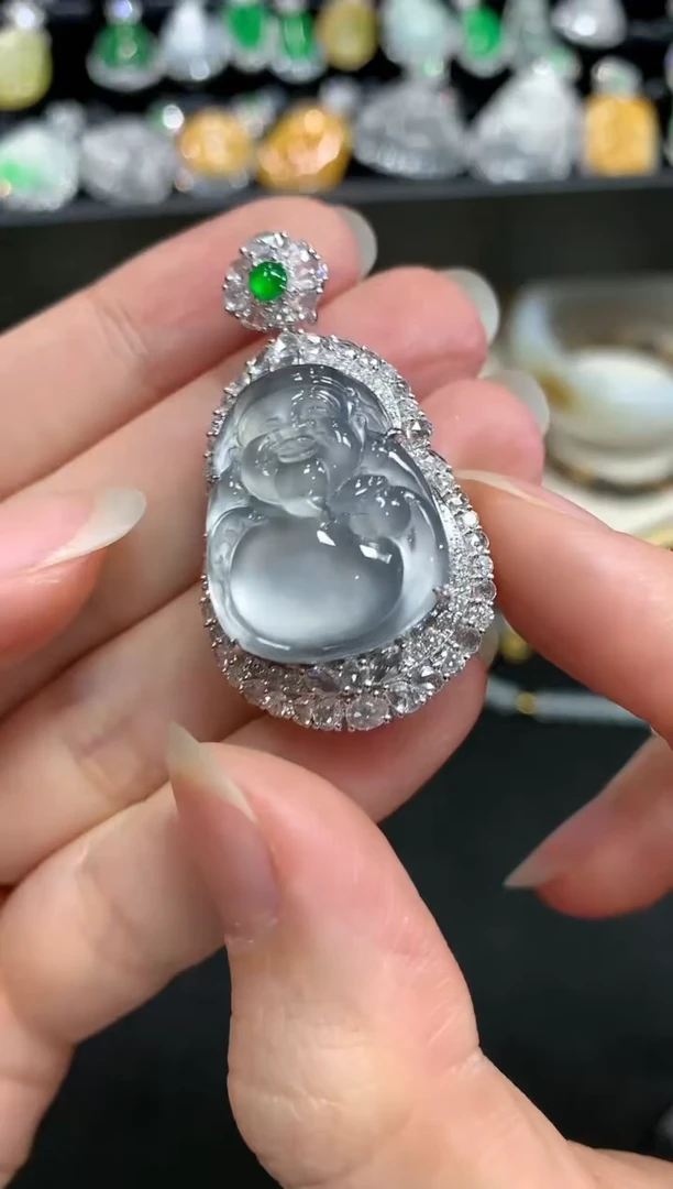 【闪购商品】翡翠吊坠(不含链)18K金镶嵌W465|75000
