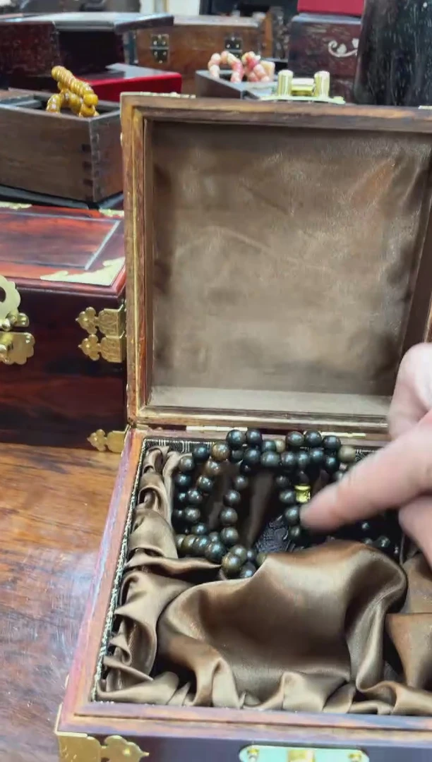 【闪购商品】木cx佛牌108项链带花梨木侧翻盒