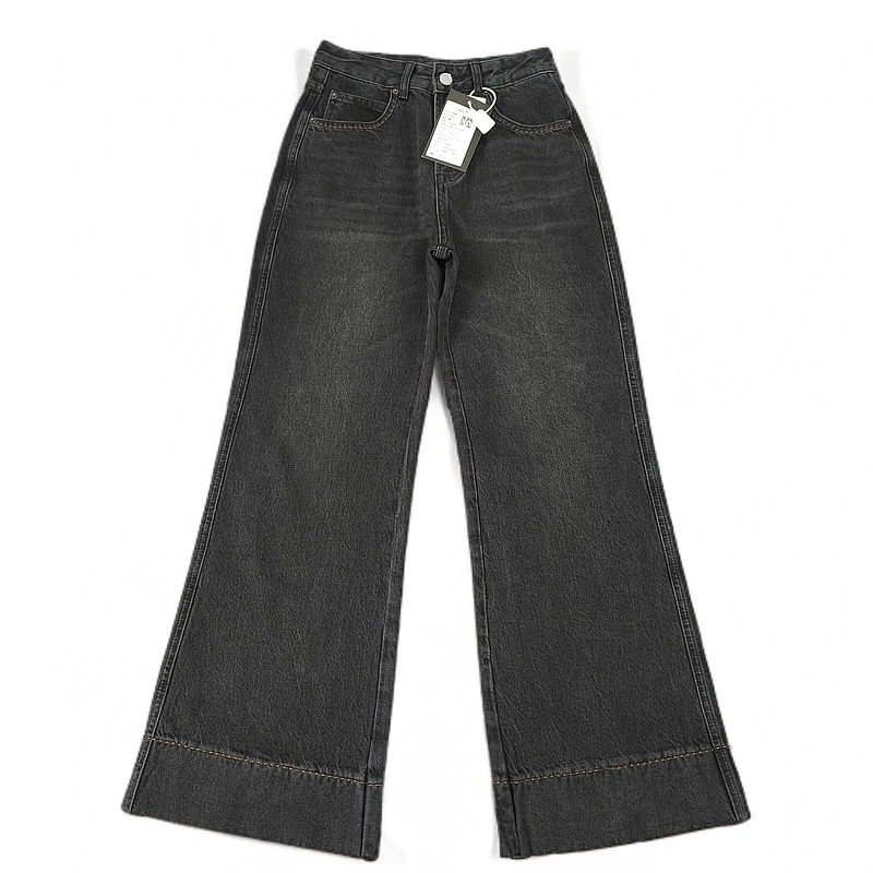 二师兄牛仔春季新款拖喇裤小个子98655款E1