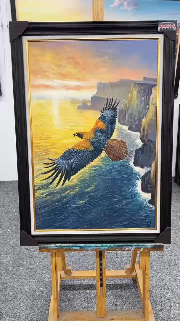 油画吴子逸-60x90-鹰-带框