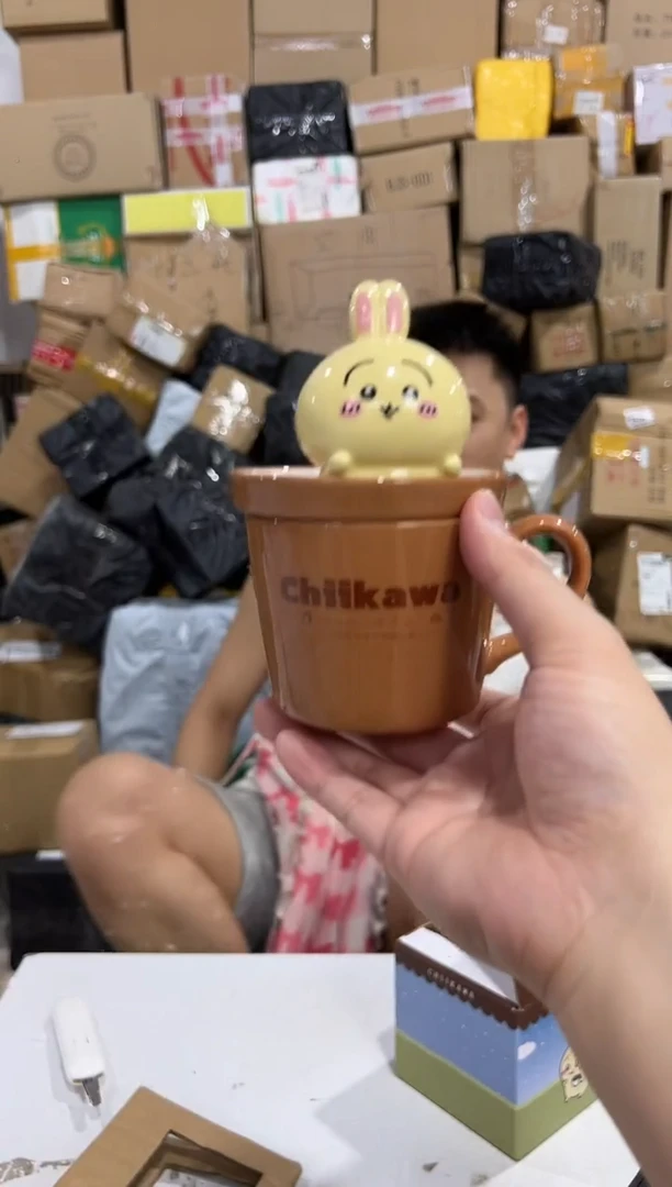 瓷片原盒乌萨奇带盖杯