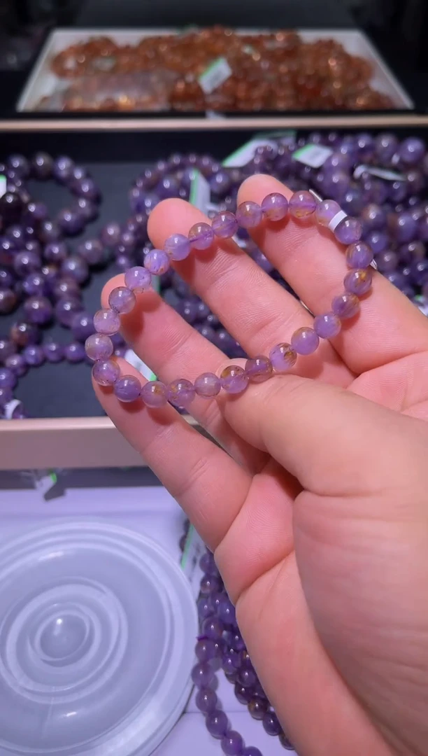 未镶嵌手链水晶J035-7mm极光紫钛单圈-多样性发其一