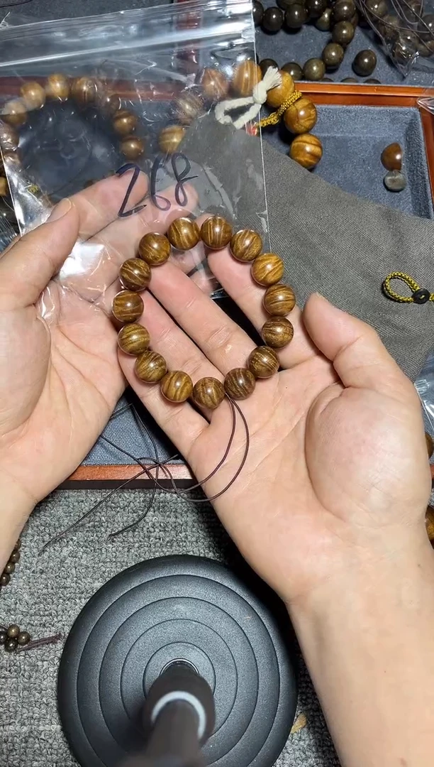 金丝楠手串/手链1.5药香老料闪电水波纹238