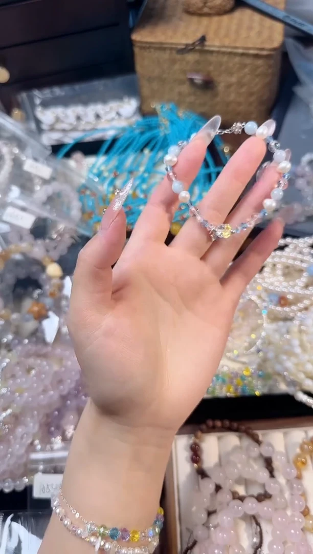 水晶手链未镶嵌a60海蓝宝