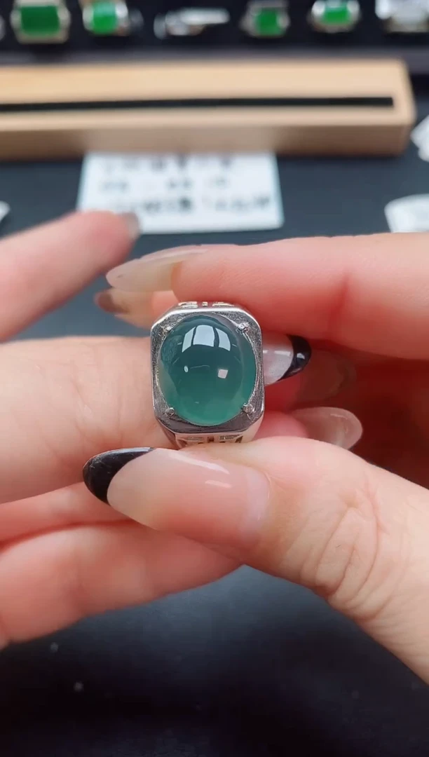 银S925镶嵌戒指翡翠1212121