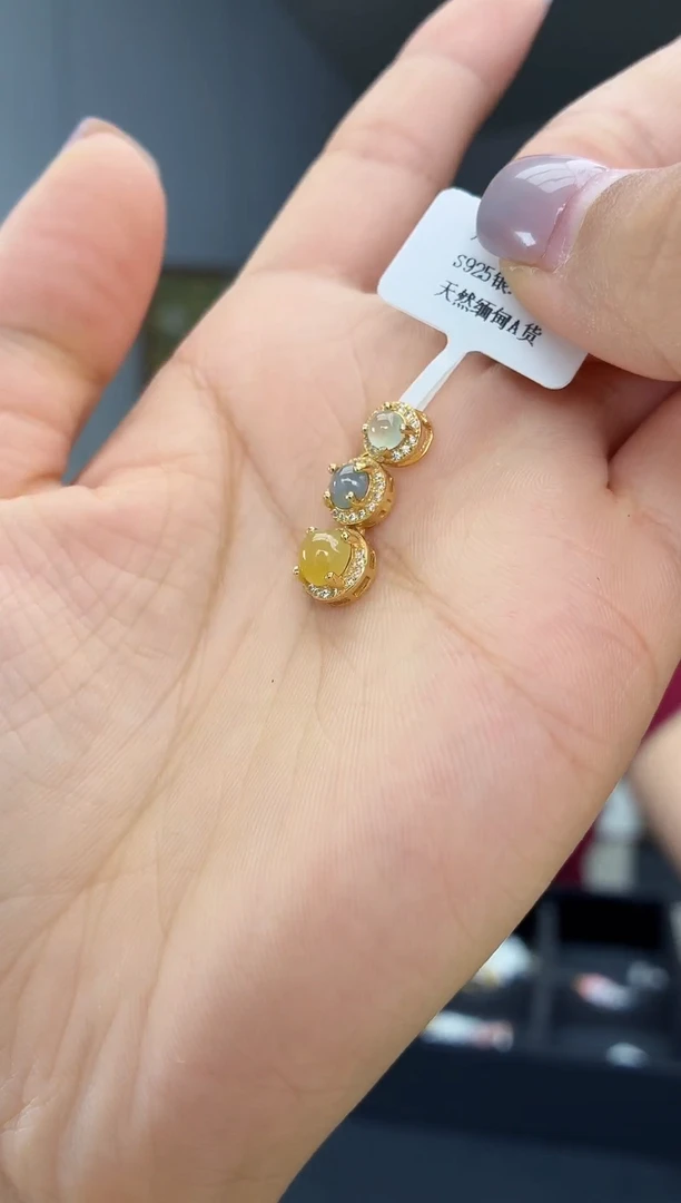 吊坠(不含链)银S925镶嵌翡翠11111111111