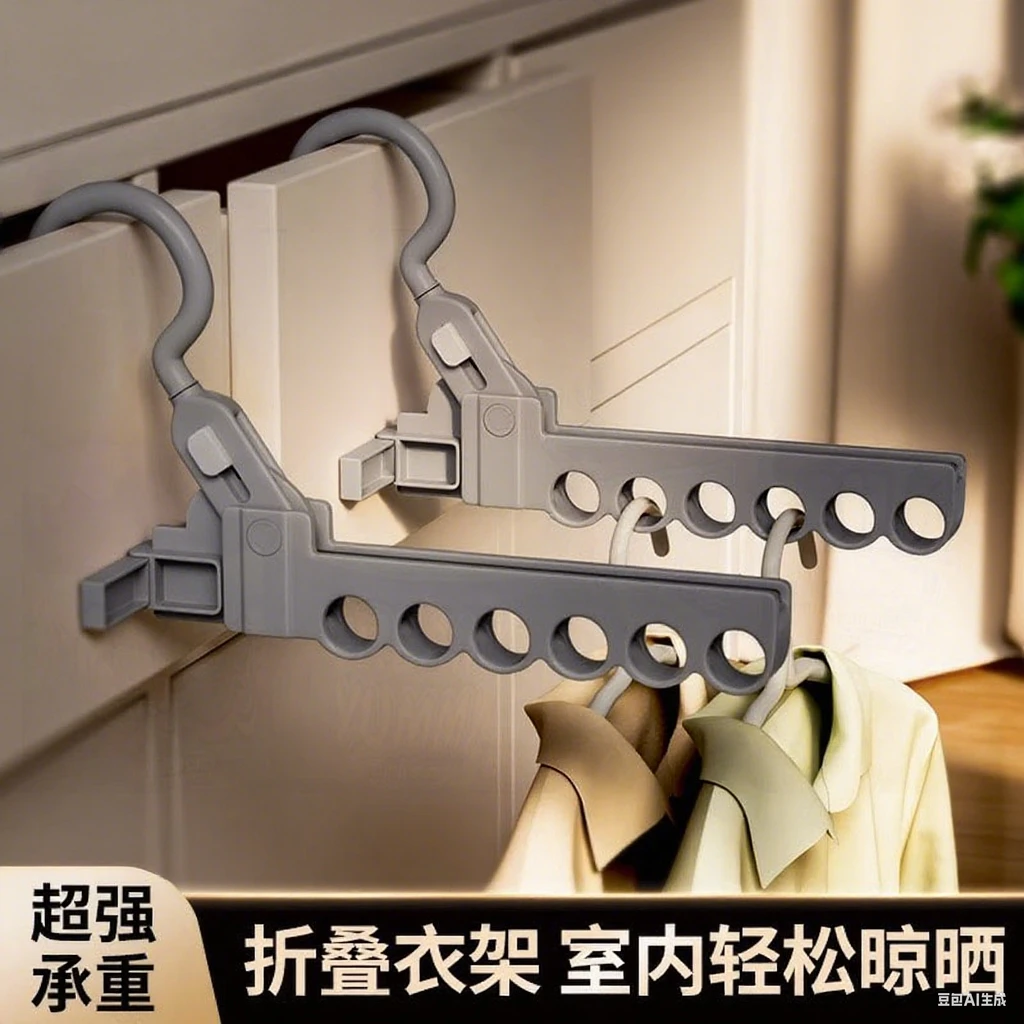 旅行折叠衣架便携旅游酒店学生宿舍晾衣服晾晒便携式衣架多功能