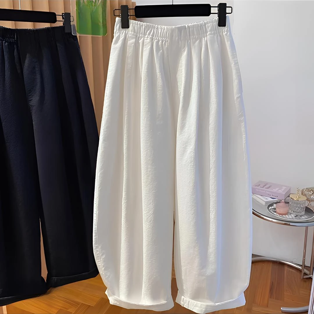 今年流行的白色气球裤女春2025新款宽松休闲百搭九分灯笼裤阔腿裤