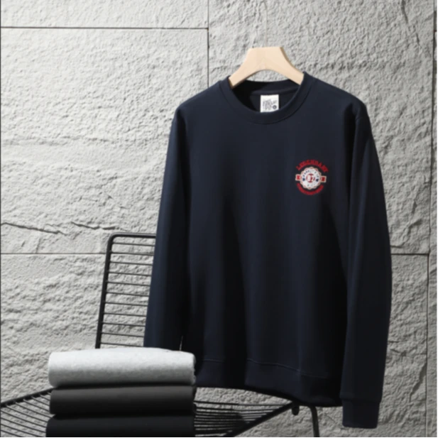 撤柜款 男士四季款重磅水洗棉圆领套头宽松刺绣卫衣 打底衫5119