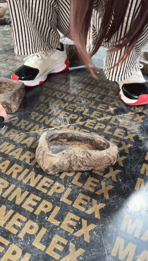 陶土丨如意三角盆【已打孔】