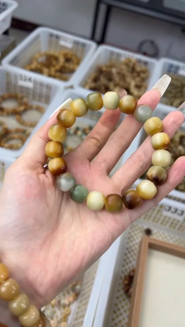 手串菩提根/象牙果卡12手工干磨桶珠手串458