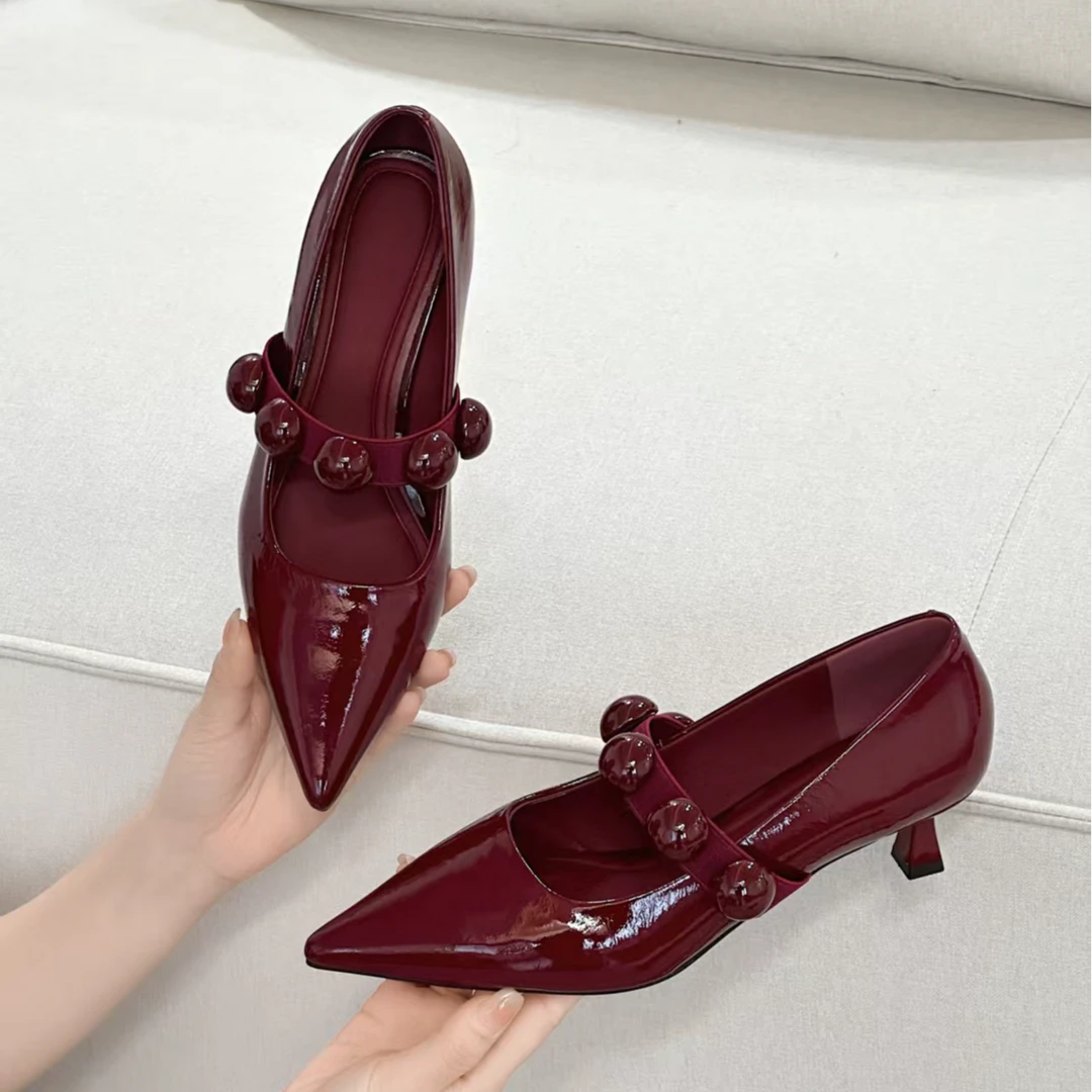 牛皮/3.5CM/春季新款法式气质时尚百搭尖头单鞋女C51168  Y