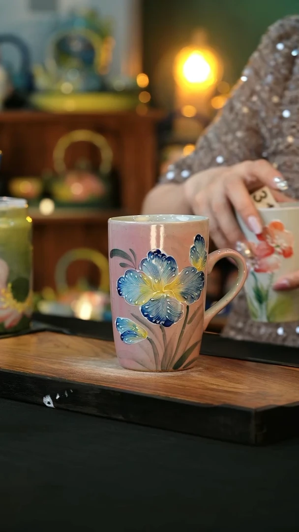 杯手绘心瓷陶瓷浮力