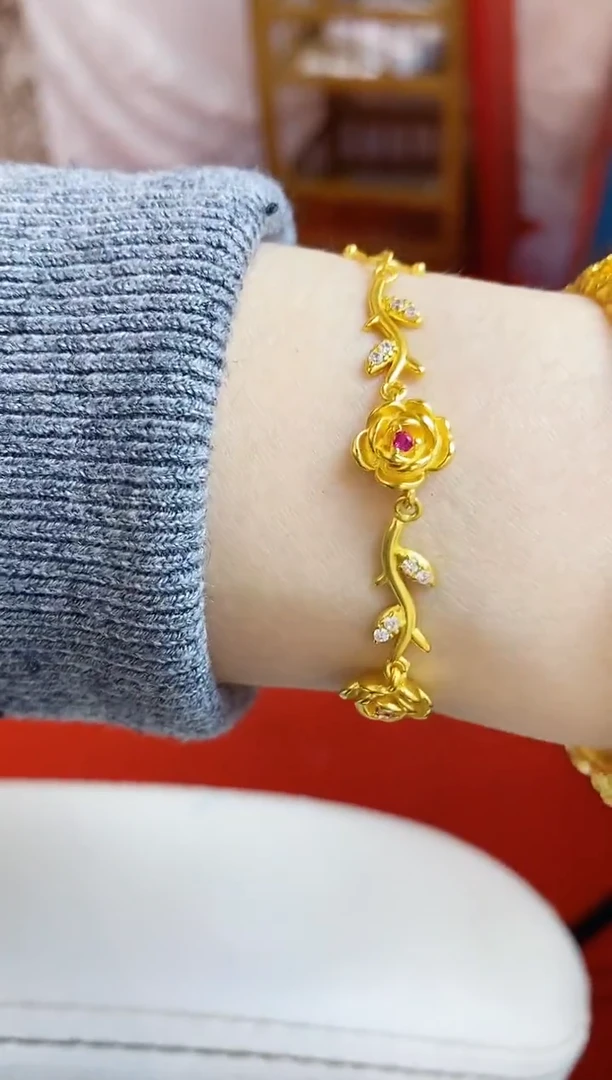 合金无013玫瑰花手链