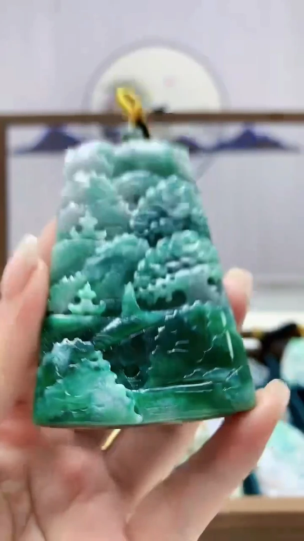 定制翡翠未镶嵌4812ms-毛货20山水