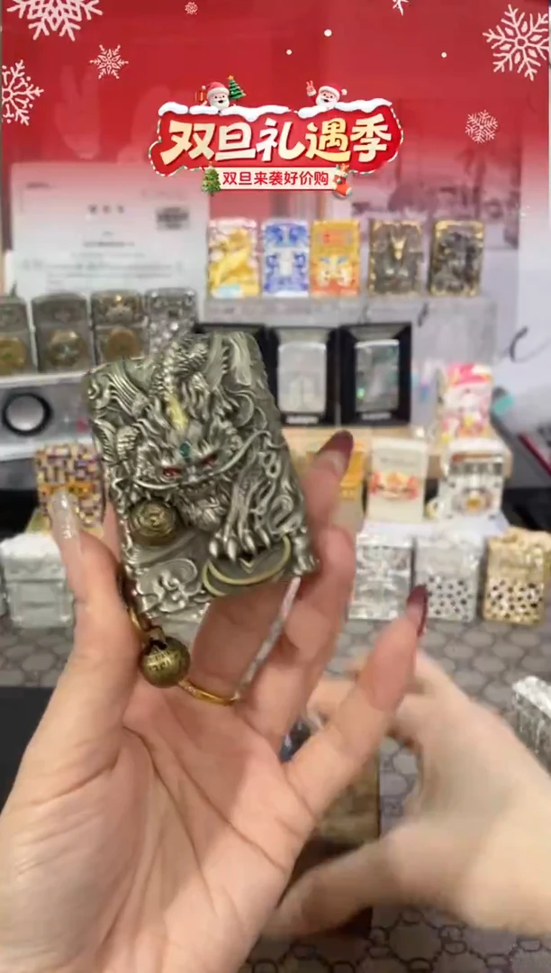 镜面ZIPPO打火机-古银灵动貔貅