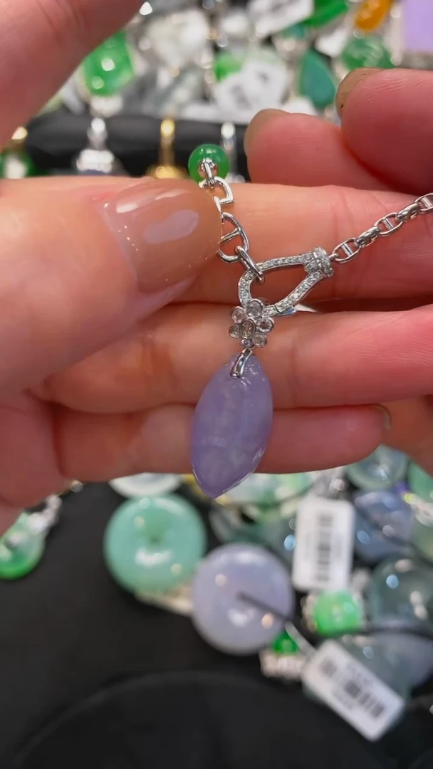 【闪购商品】翡翠颈饰18K金镶嵌套链