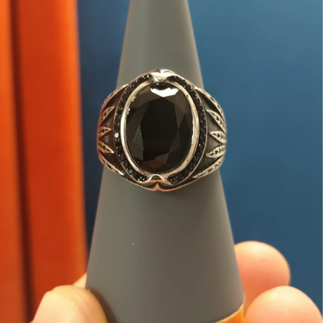 足银莫桑石戒指 爱敏纯银首饰戒指