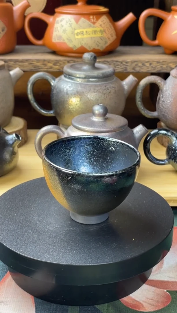 柴烧建水紫陶裸柴烧瑕疵杯子3