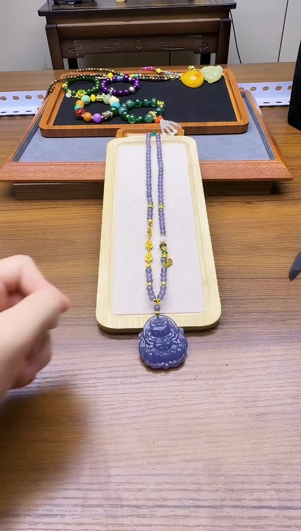 和田玉14K金镶嵌颈饰X190