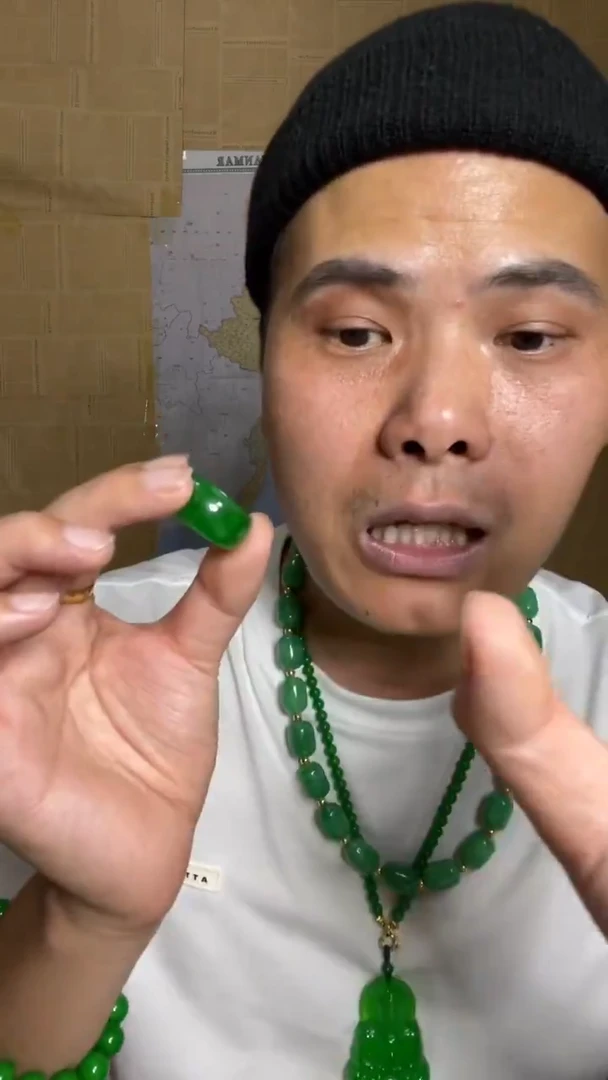 未镶嵌戒指翡翠【小伍珠宝】高端满绿戒圈扳指
