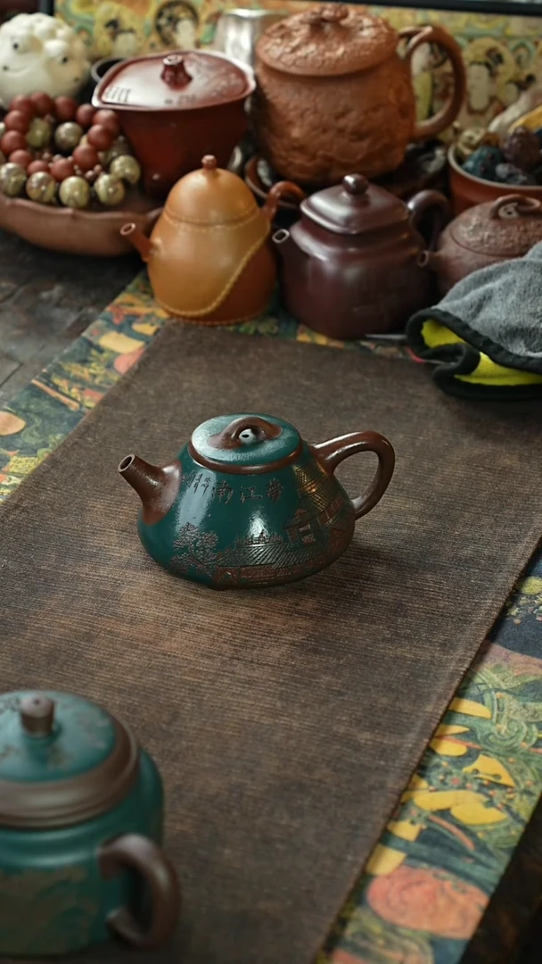 茶杯紫砂梦江南石瓢壶