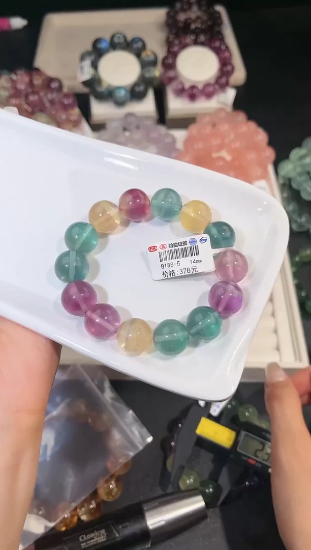 手链未镶嵌萤石多样性发一爱乐之城14mm