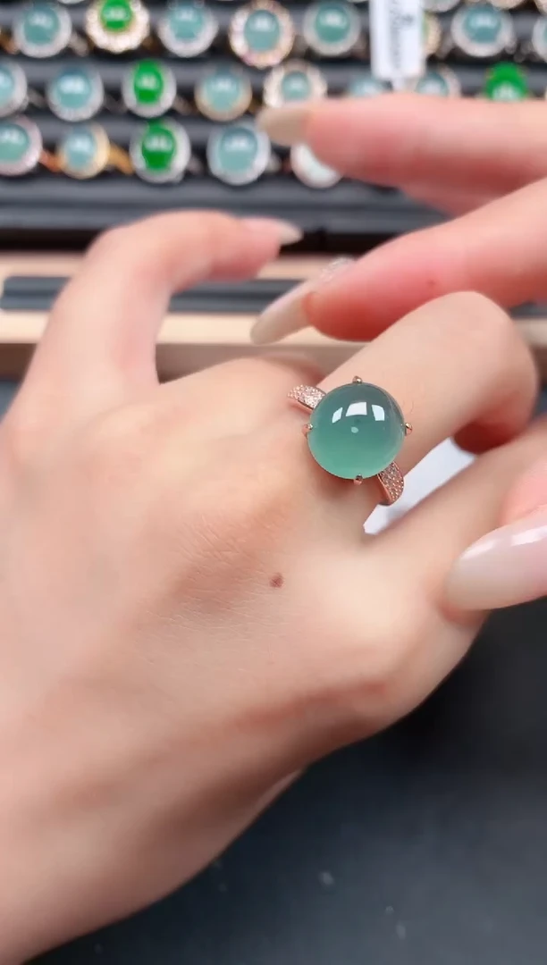 翡翠戒指银S925镶嵌11111