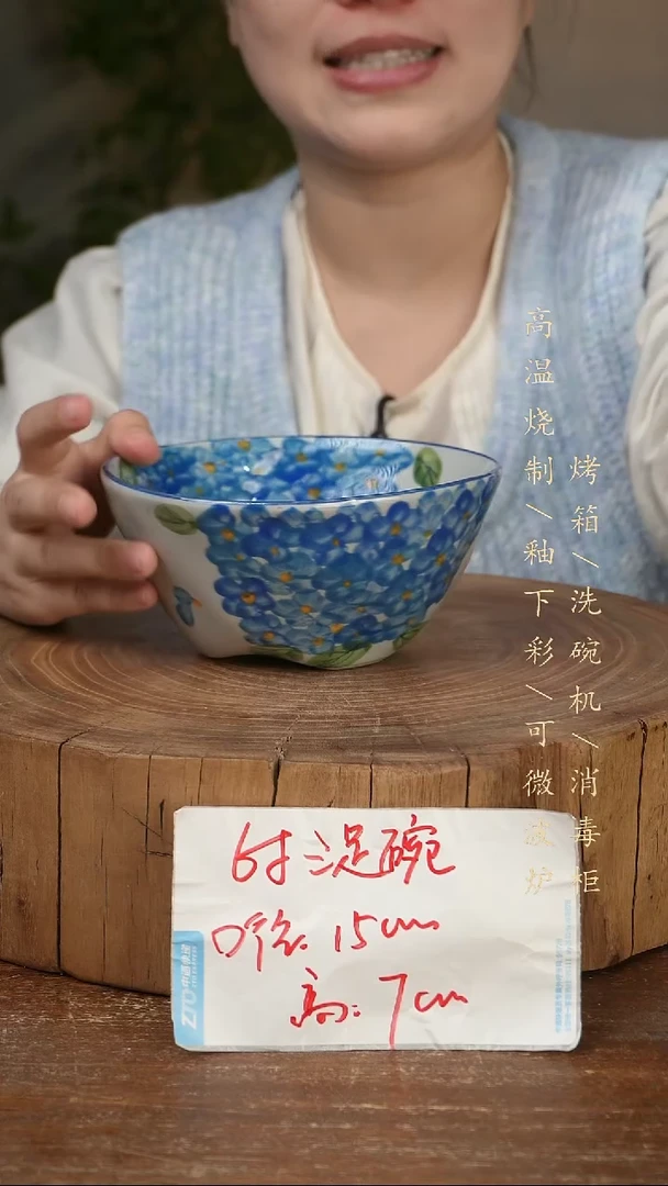 碗瓷景德镇手工手绘高温瓷釉下彩