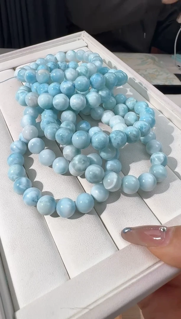 针钠钙石（海纹石）未镶嵌手链海纹10m素圈发货多样性发其一