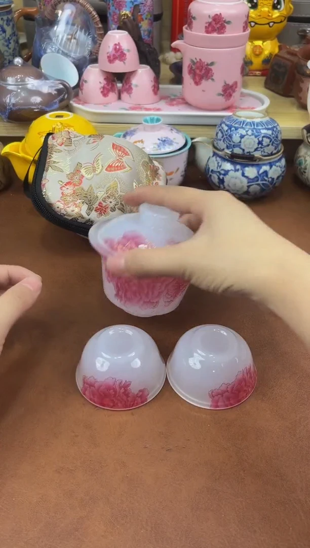 陶瓷茶具摆件旅行套组