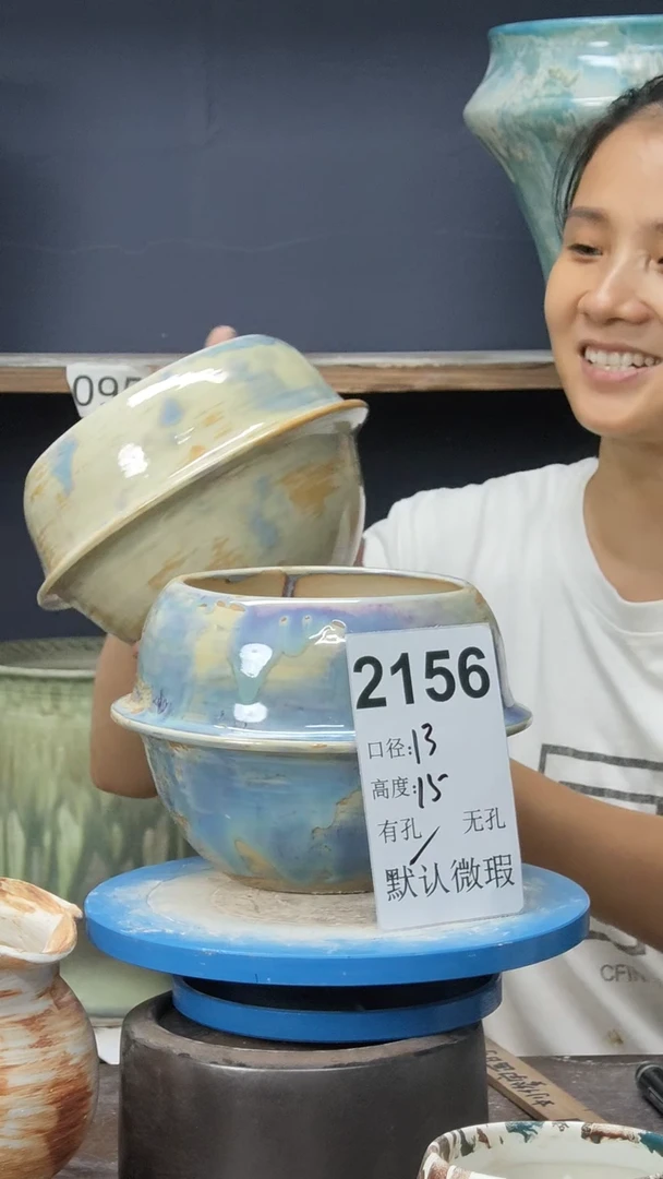 猫***?景德镇花盆默认微瑕2156