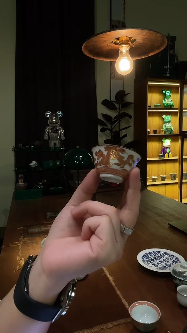 包铜描金红龙小杯....