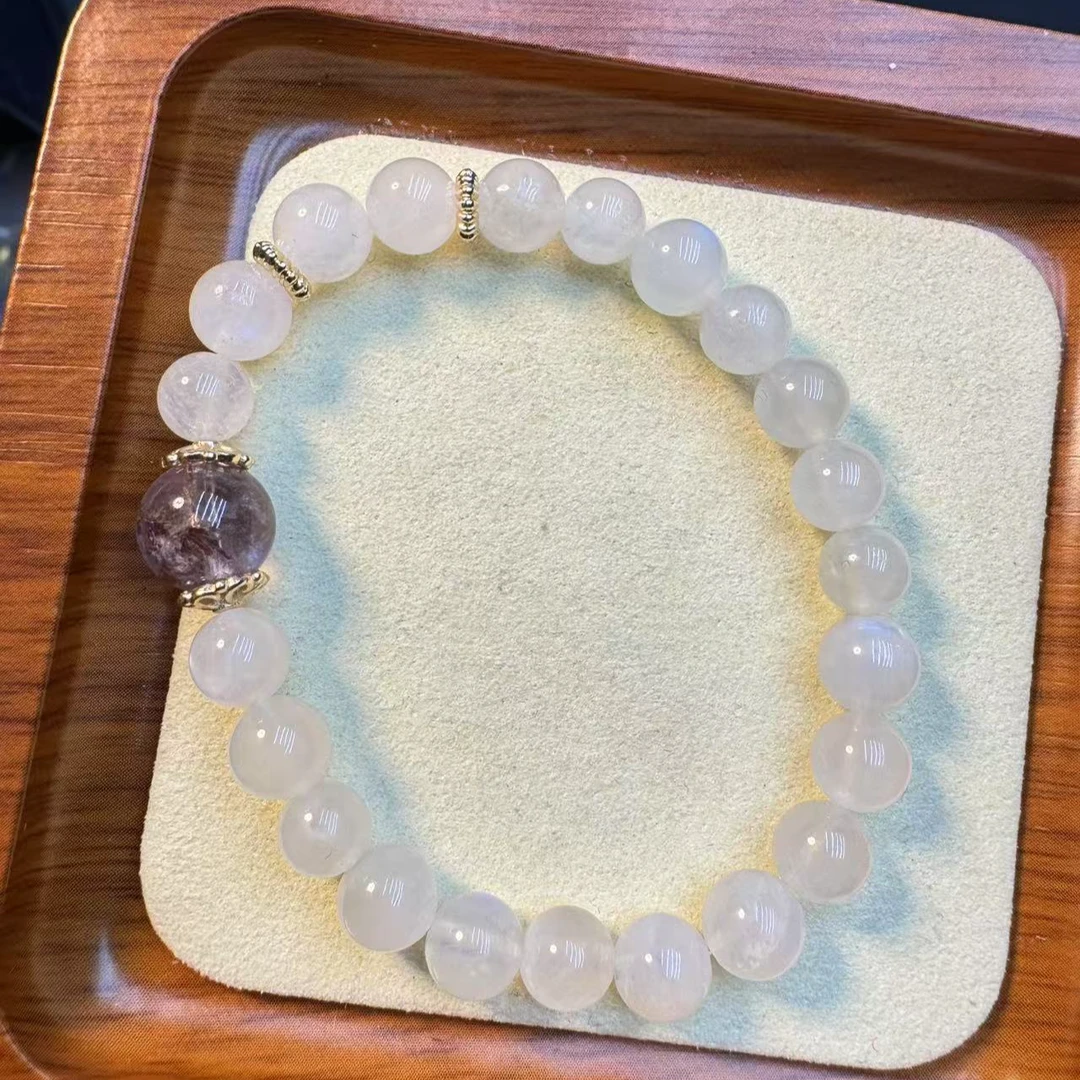 天然蓝月光水晶手串 多样性发其一
