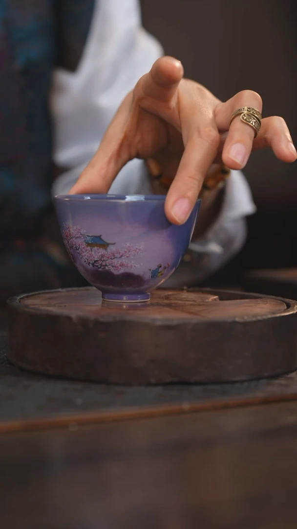 【闪购商品】杯69柴烧柴房陶瓷｜紫韵绘画单杯