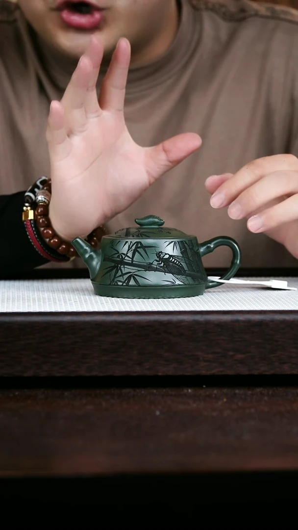茶壶紫砂绿泥一鸣惊人200cc