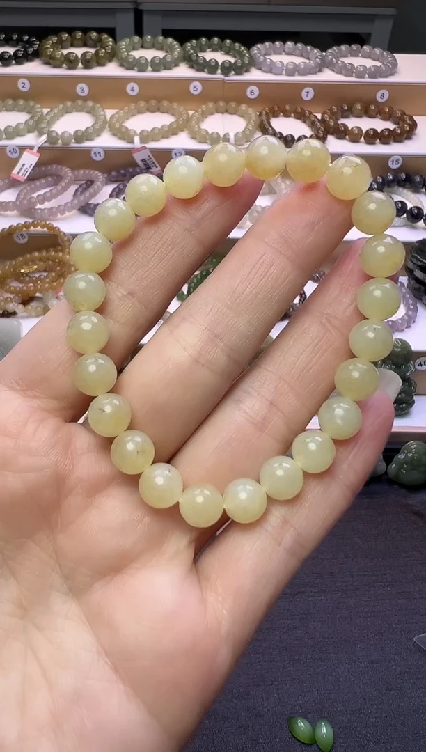 未镶嵌手串和田玉154号链接有草花卡8mm