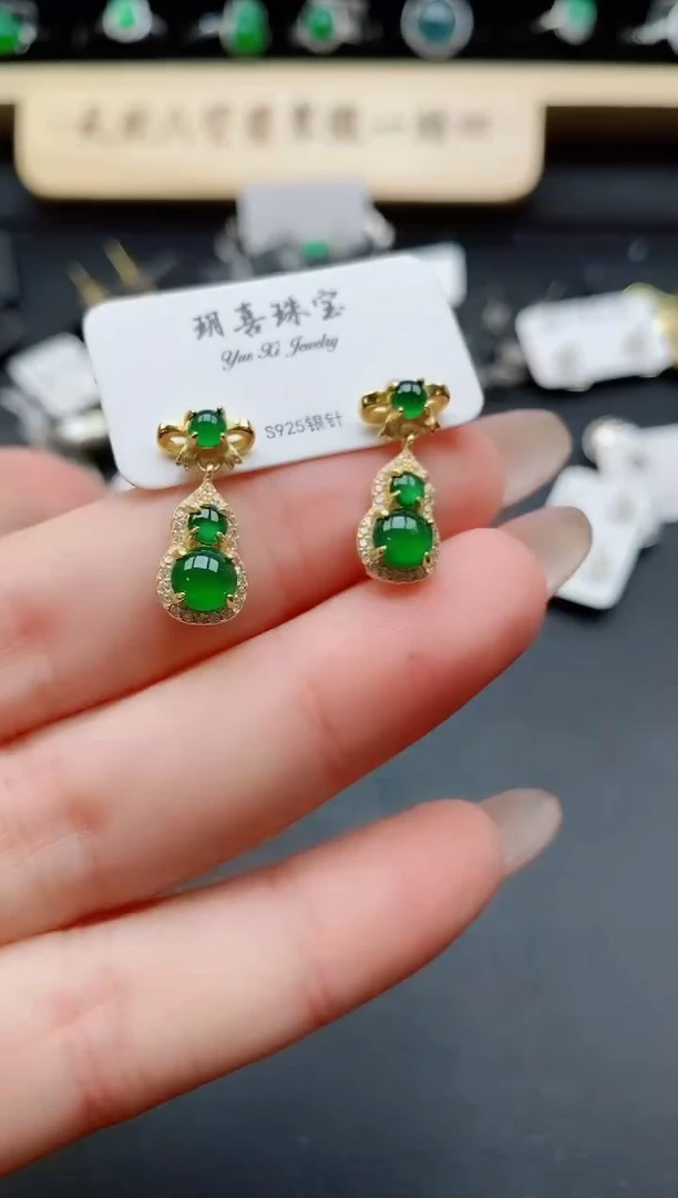 银S925镶嵌戒指翡翠1